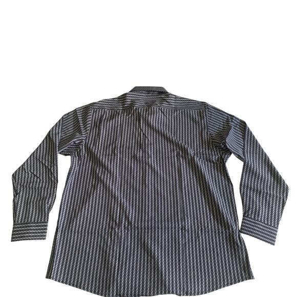 Azaro Uomo Men's Size 2XL Slim Fit Long Sleeve Geometric Button Up Stretch Shirt - Picture 15 of 16